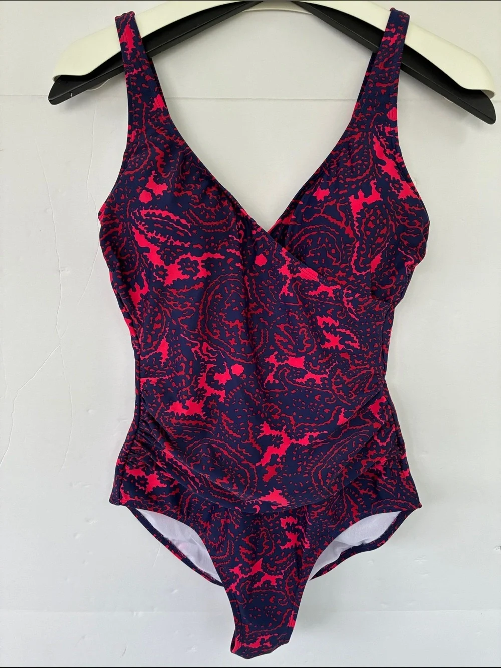 Boden Paisley One-Piece Swimsuit with V-Neck 8R
